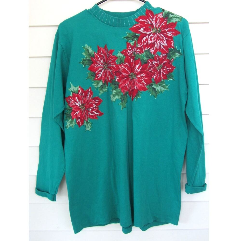 Vintage Single Stitch Hand Crafted Iron On Holiday Sweatshirt
